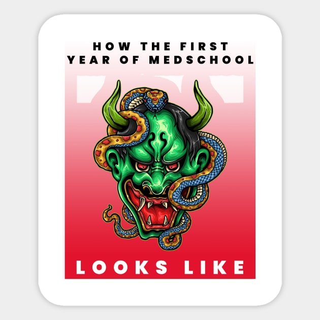 How First Year Of Medschool Looks Like- Medical Student Funny Gift For Nurse & Doctor Medicine Sticker by Medical Student Tees